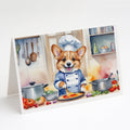 Corgi The Chef Greeting Cards Pack of 8 Blank Cards with Envelopes Whimsical A7 Size 5x7