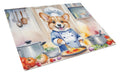 Corgi The Chef Cutting Board Tempered Glass Kitchen Cutting Surface, Heat Resistant Chopping, Non-Slip Feet, Food Prep & Serving