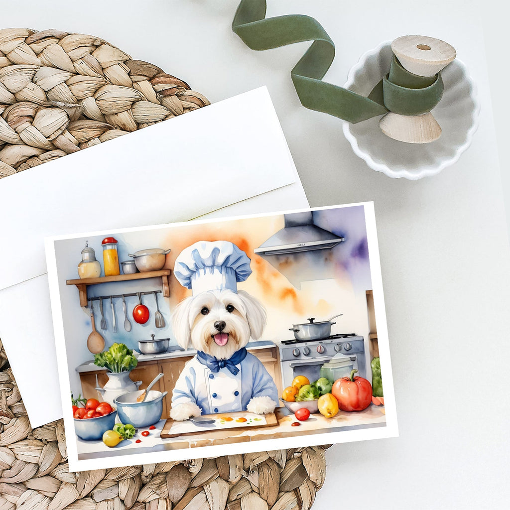 Coton de Tulear The Chef Greeting Cards Pack of 8 Blank Cards with Envelopes Whimsical A7 Size 5x7