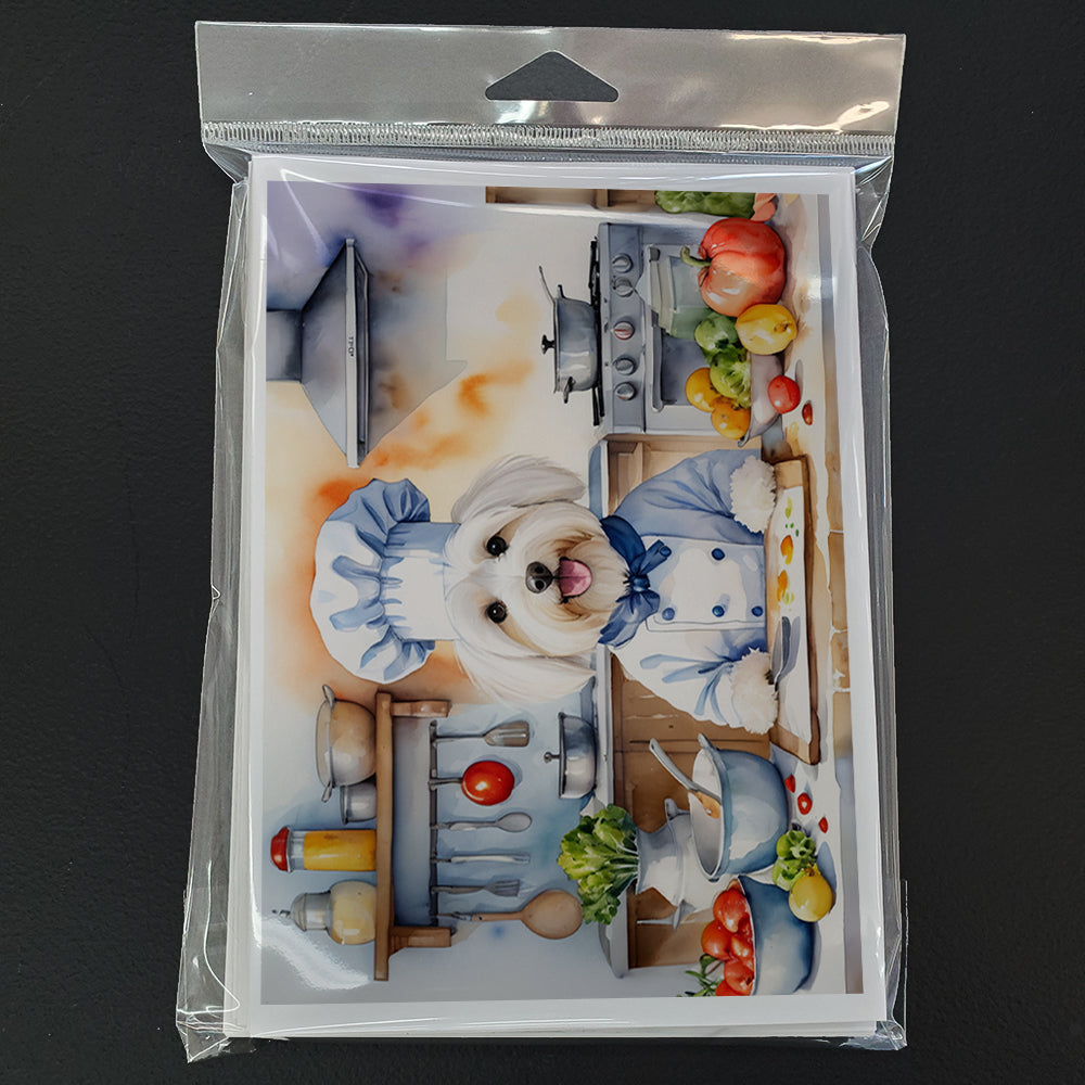 Coton de Tulear The Chef Greeting Cards Pack of 8 Blank Cards with Envelopes Whimsical A7 Size 5x7