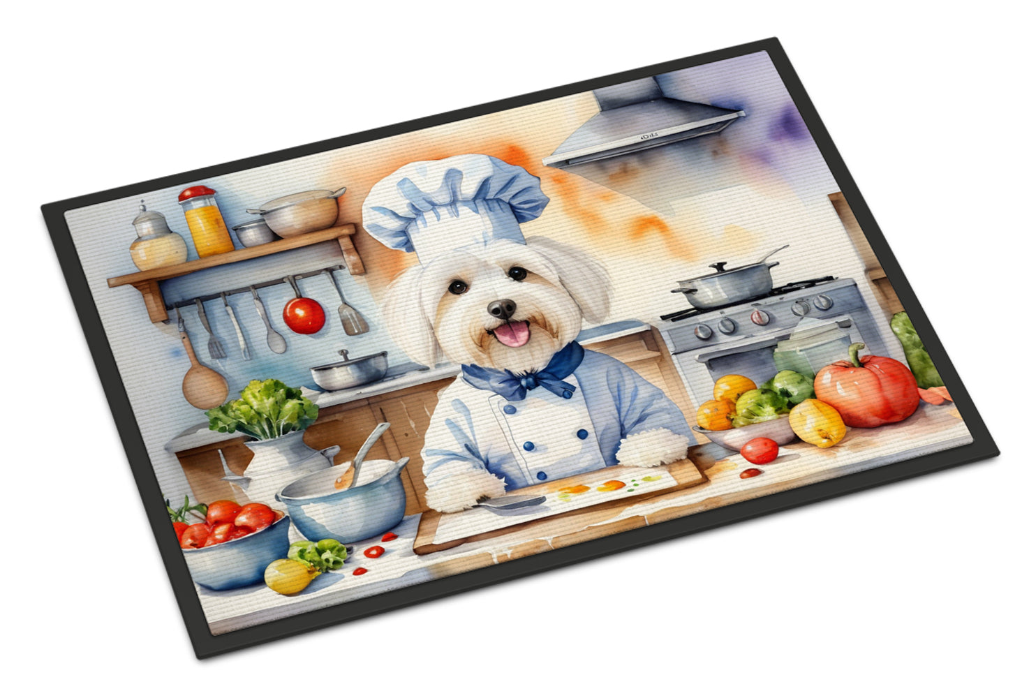 Coton de Tulear The Chef Doormat Indoor Outdoor 24H X 36W Front Door Mat Rugs for Entryway, Non Slip Washable Low Pile,