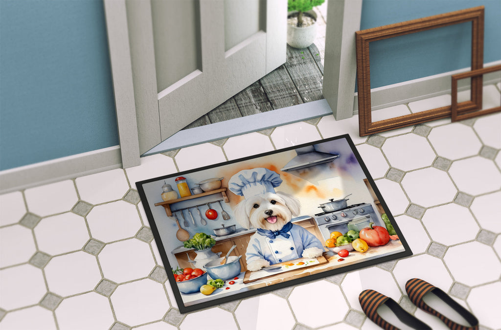 Coton de Tulear The Chef Doormat Indoor Outdoor 24H X 36W Front Door Mat Rugs for Entryway, Non Slip Washable Low Pile,