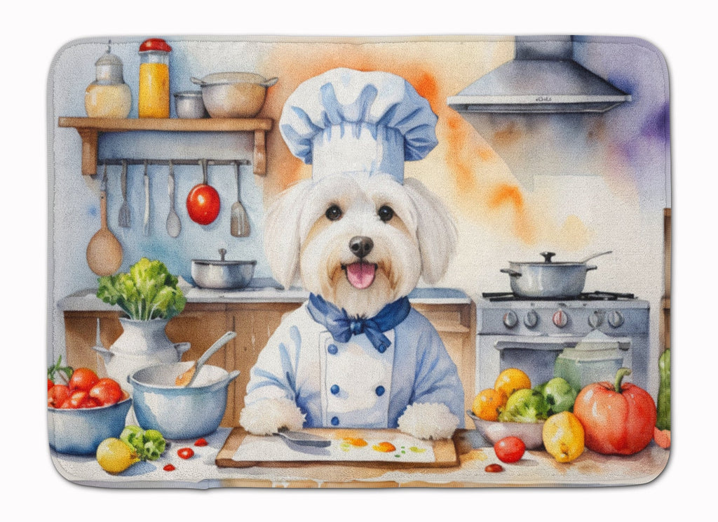 Coton de Tulear The Chef Memory Foam Kitchen Mat Machine Washable Anti-Fatigue Cushion Comfort Bath or Kitchen Rug
