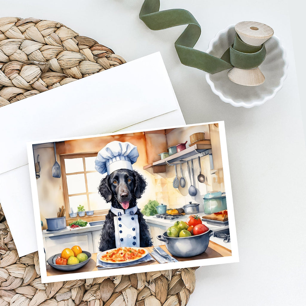 Curly-Coated Retriever The Chef Greeting Cards Pack of 8 Blank Cards with Envelopes Whimsical A7 Size 5x7