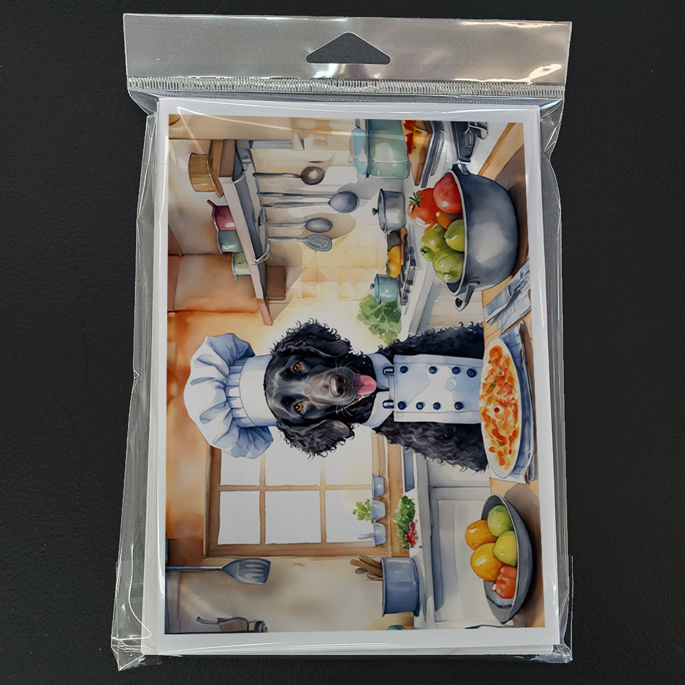 Curly-Coated Retriever The Chef Greeting Cards Pack of 8 Blank Cards with Envelopes Whimsical A7 Size 5x7