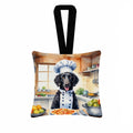 Curly-Coated Retriever The Chef Hanging Square Fabric Ornament 3.5 × 3.5 Decorative Door-Knob & Tree Hanger, Soft Fabric
