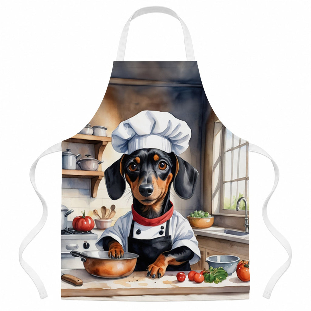 Dachshund The Chef Apron Cooking Kitchen Server Baking Crafts Gardening for Adult Women Men, Unisex, Large, Multicolor