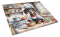 Dachshund The Chef Cutting Board Tempered Glass Kitchen Cutting Surface, Heat Resistant Chopping, Non-Slip Feet, Food Prep & Serving