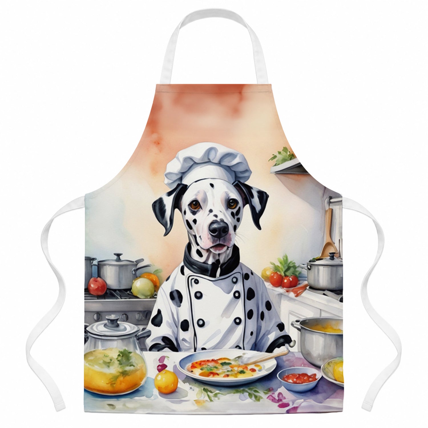 Dalmatian The Chef Apron Cooking Kitchen Server Baking Crafts Gardening for Adult Women Men, Unisex, Large, Multicolor