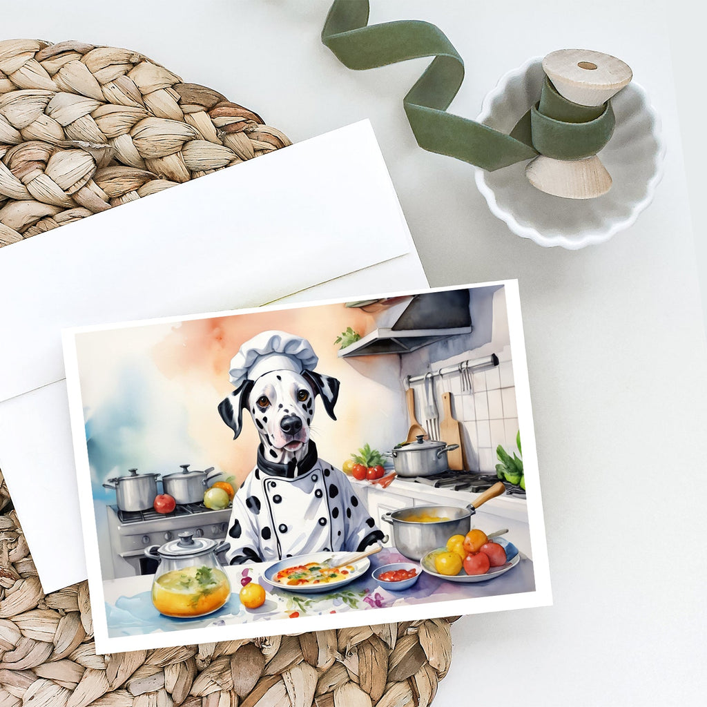 Dalmatian The Chef Greeting Cards Pack of 8 Blank Cards with Envelopes Whimsical A7 Size 5x7