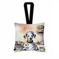 Dalmatian The Chef Hanging Square Fabric Ornament 3.5 × 3.5 Decorative Door-Knob & Tree Hanger, Soft Fabric