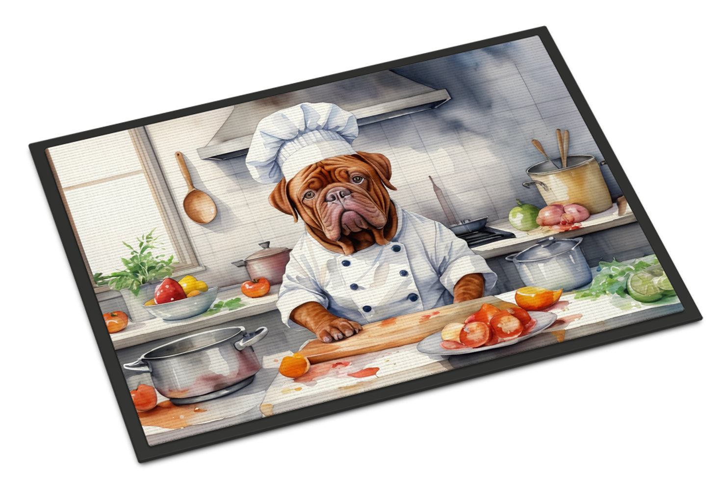 Dogue de Bordeaux The Chef Doormat Indoor Outdoor 24H X 36W Front Door Mat Rugs for Entryway, Non Slip Washable Low Pile,