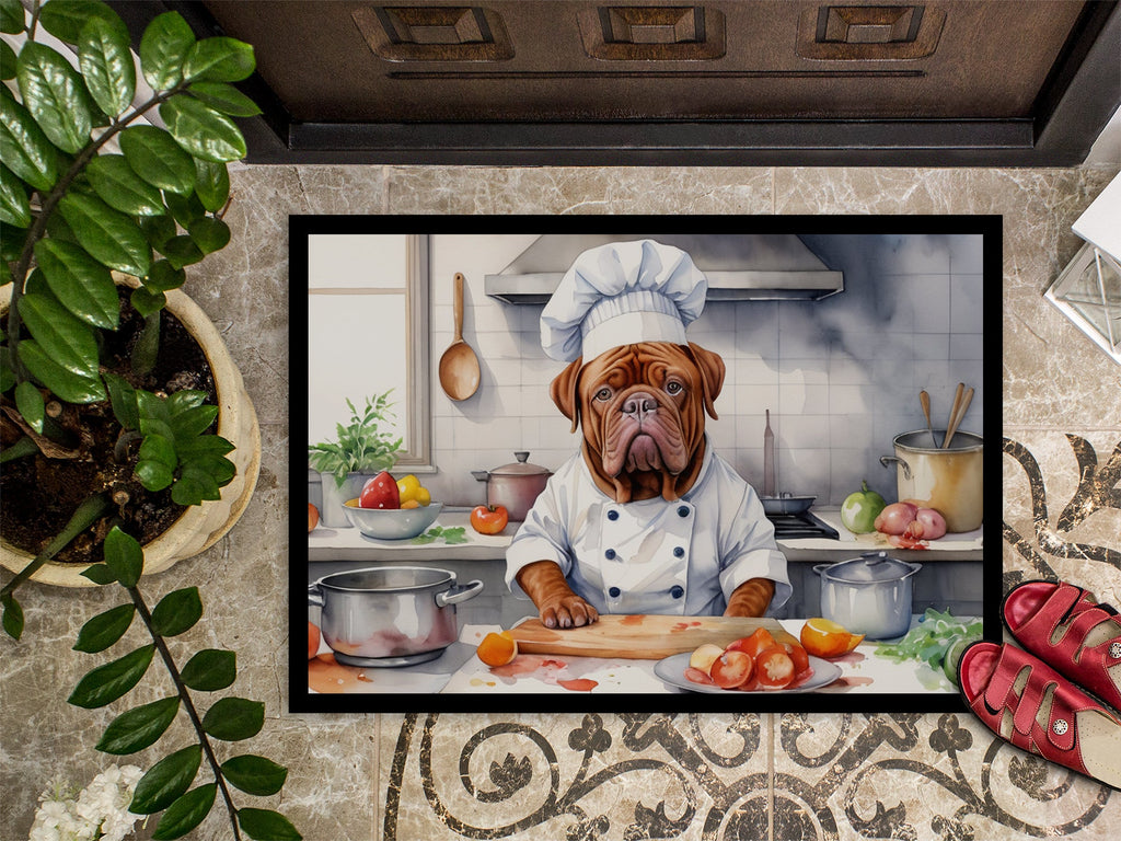 Dogue de Bordeaux The Chef Doormat Indoor Outdoor 24H X 36W Front Door Mat Rugs for Entryway, Non Slip Washable Low Pile,