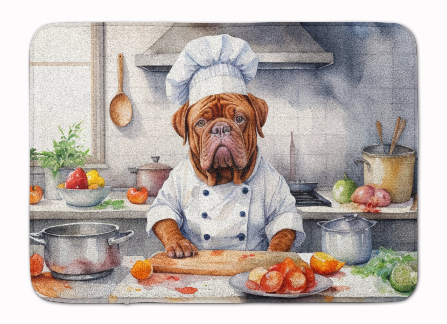 Dogue de Bordeaux The Chef Memory Foam Kitchen Mat Machine Washable Anti-Fatigue Cushion Comfort Bath or Kitchen Rug