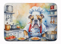 English Bulldog The Chef Memory Foam Kitchen Mat Machine Washable Anti-Fatigue Cushion Comfort Bath or Kitchen Rug