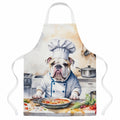 English Bulldog The Chef Apron Cooking Kitchen Server Baking Crafts Gardening for Adult Women Men, Unisex, Large, Multicolor