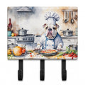 English Bulldog The Chef Leash or Key Holder Wall Hooks, Coat Rack Wall Mount, for Hanging Keys, Towels, Aprons, Leashes