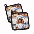English Cocker Spaniel The Chef Pot Holder Set of 2 Heat Resistant Quilted Hot Pads 7.5 x 7.5 Inch, Insulated Kitchen Trivets for Cooking & Baking