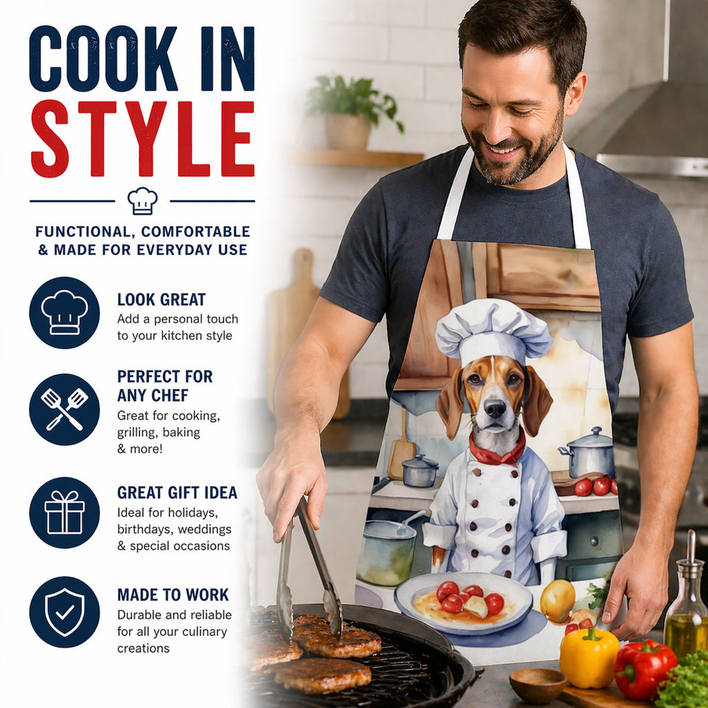 English Foxhound The Chef Apron Cooking Kitchen Server Baking Crafts Gardening for Adult Women Men, Unisex, Large, Multicolor