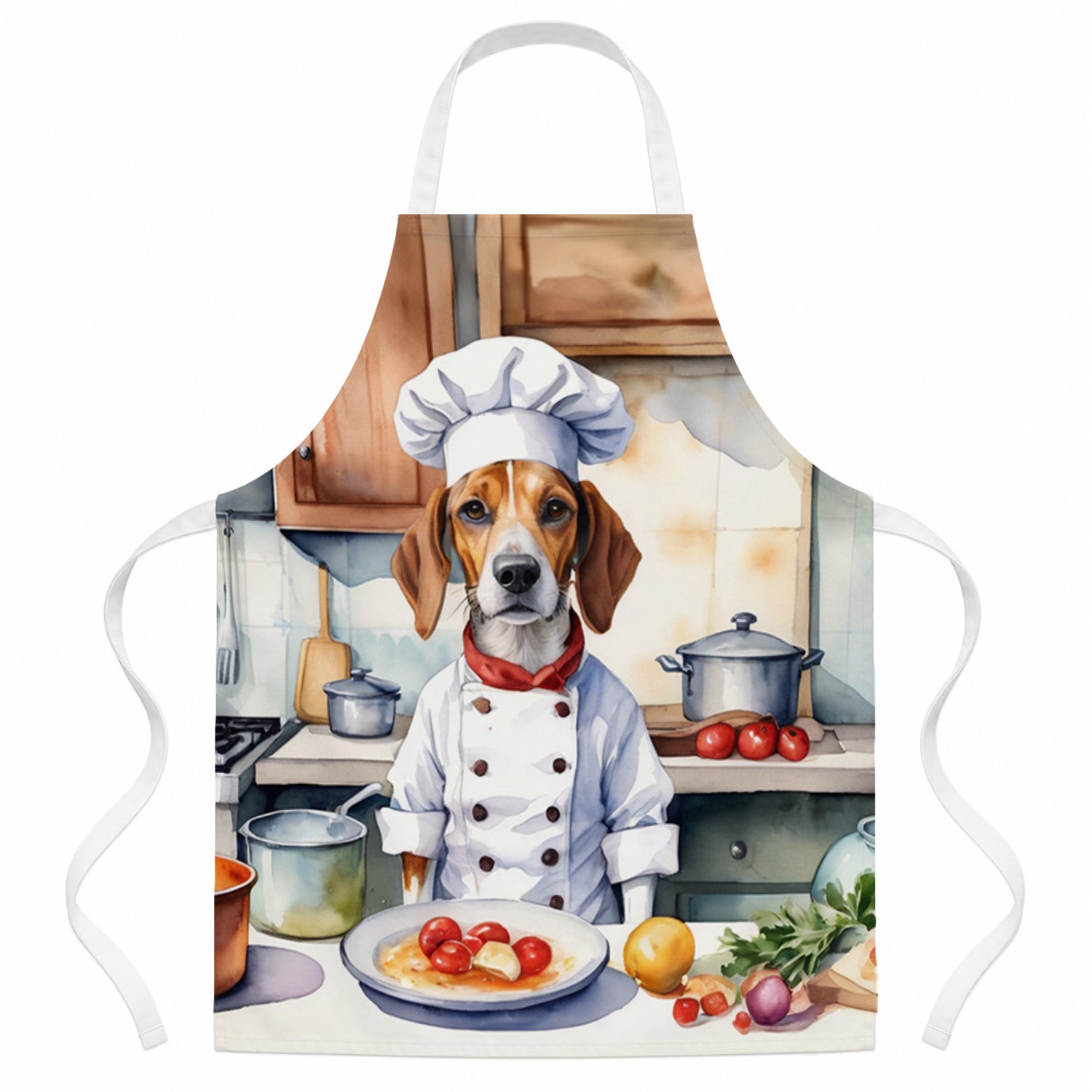 English Foxhound The Chef Apron Cooking Kitchen Server Baking Crafts Gardening for Adult Women Men, Unisex, Large, Multicolor