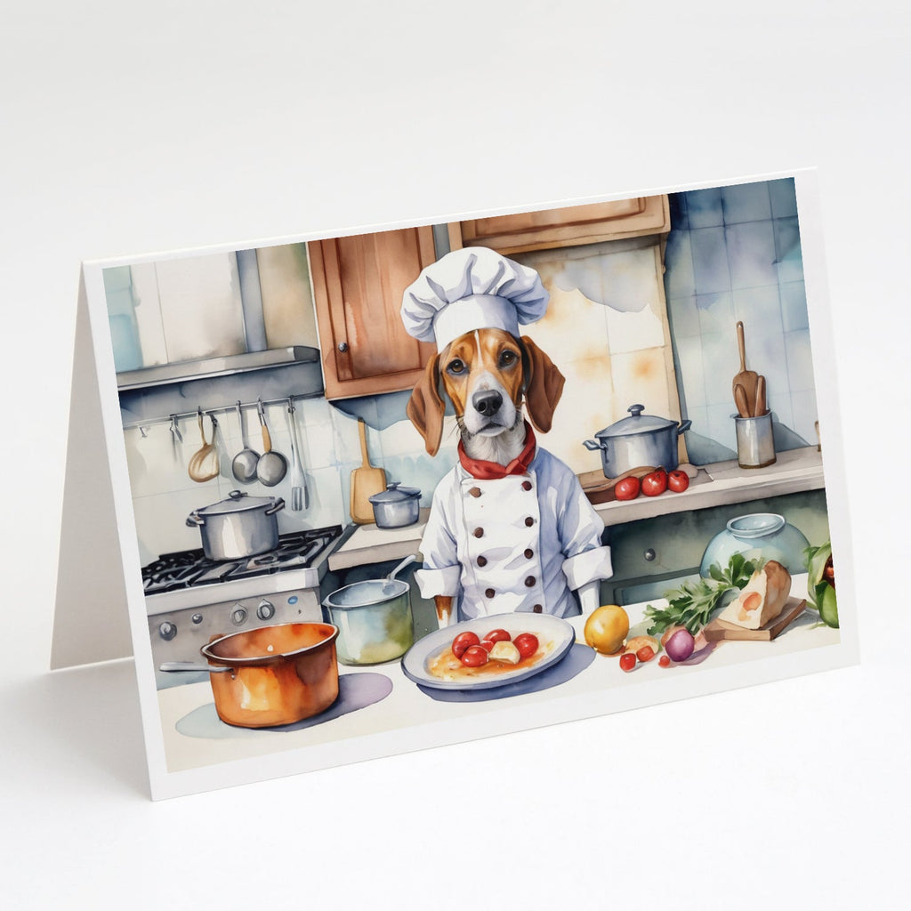 English Foxhound The Chef Greeting Cards Pack of 8 Blank Cards with Envelopes Whimsical A7 Size 5x7