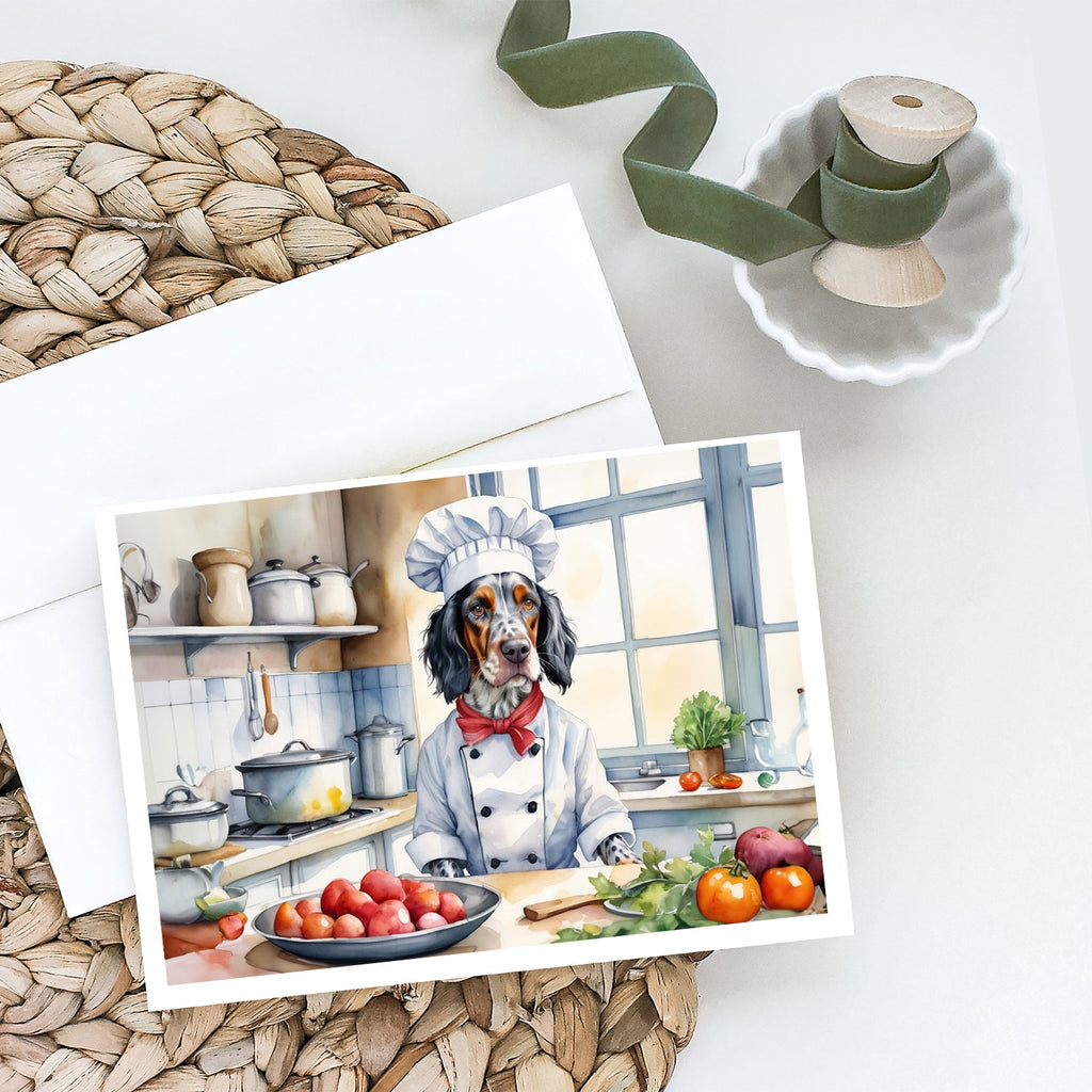 English Setter The Chef Greeting Cards Pack of 8 Blank Cards with Envelopes Whimsical A7 Size 5x7