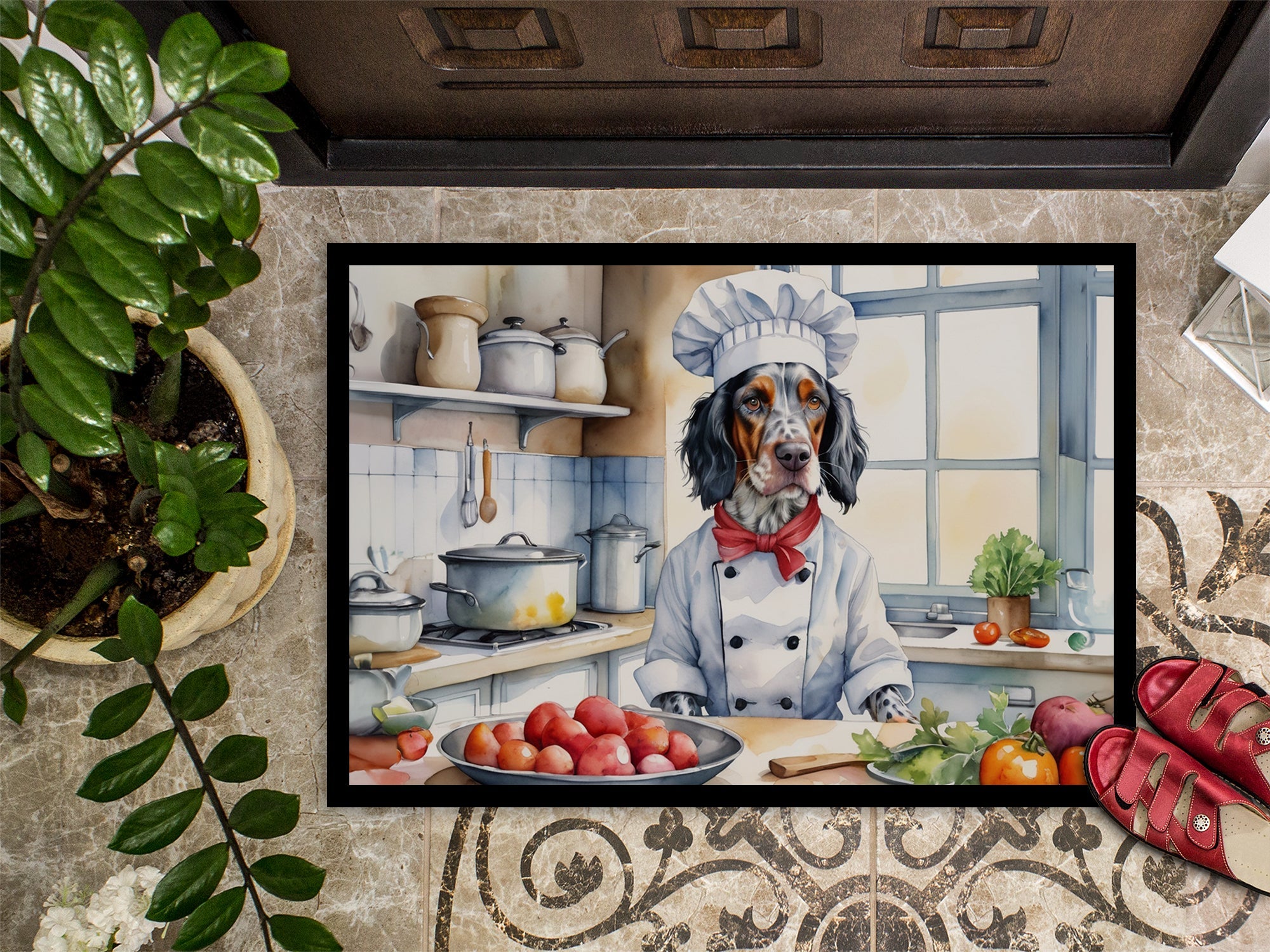 English Setter The Chef Doormat Indoor Outdoor 18H X 27W Front Door Mat Rugs for Entryway, Non Slip Washable