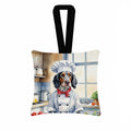 English Setter The Chef Hanging Square Fabric Ornament 3.5 × 3.5 Decorative Door-Knob & Tree Hanger, Soft Fabric