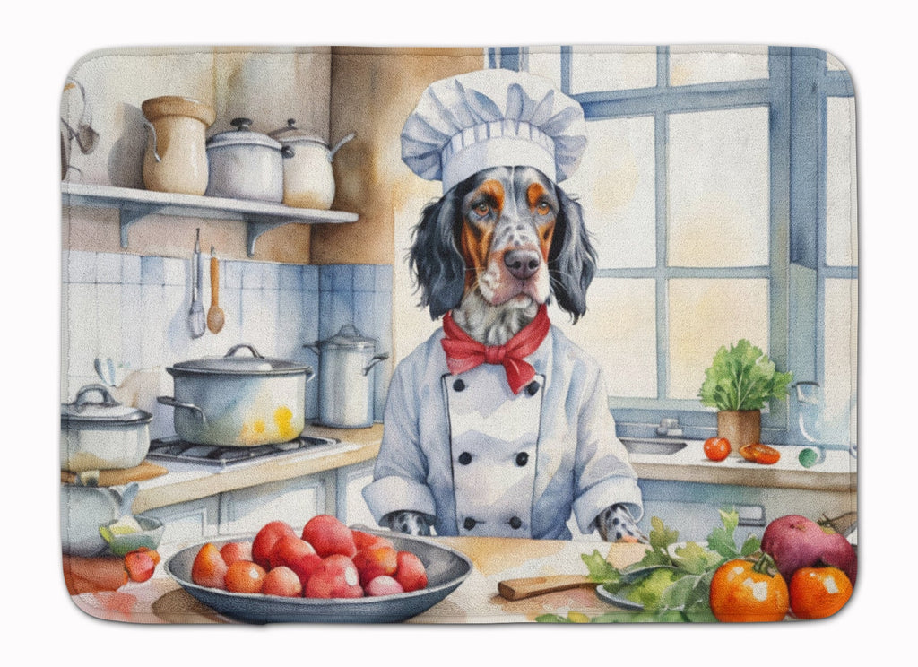 English Setter The Chef Memory Foam Kitchen Mat Machine Washable Anti-Fatigue Cushion Comfort Bath or Kitchen Rug