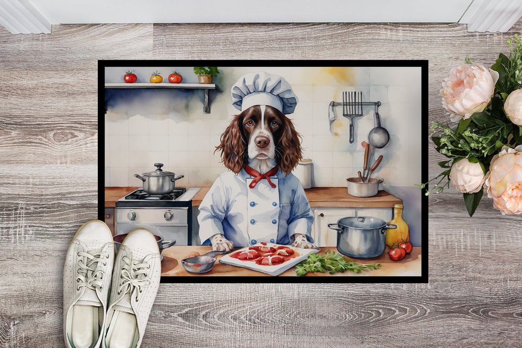 English Springer Spaniel The Chef Doormat Indoor Outdoor 24H X 36W Front Door Mat Rugs for Entryway, Non Slip Washable Low Pile,