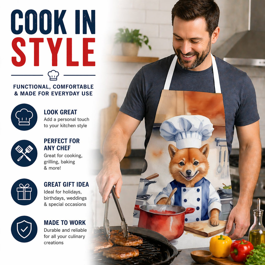 Finnish Spitz The Chef Apron Cooking Kitchen Server Baking Crafts Gardening for Adult Women Men, Unisex, Large, Multicolor