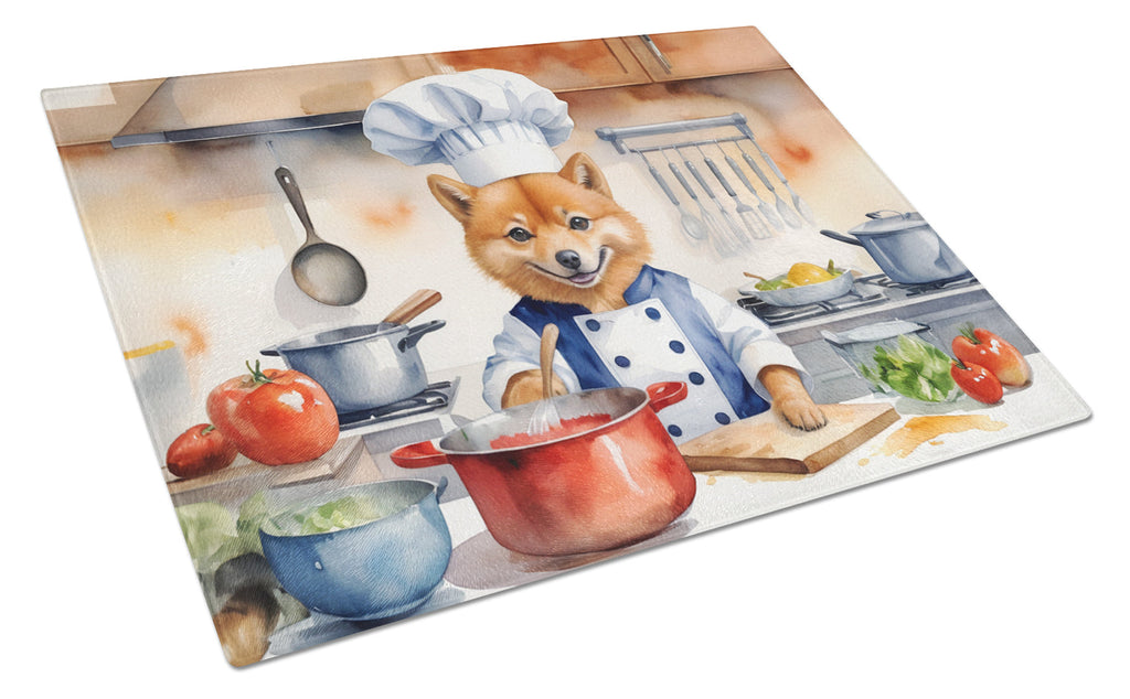 Finnish Spitz The Chef Cutting Board Tempered Glass Kitchen Cutting Surface, Heat Resistant Chopping, Non-Slip Feet, Food Prep & Serving