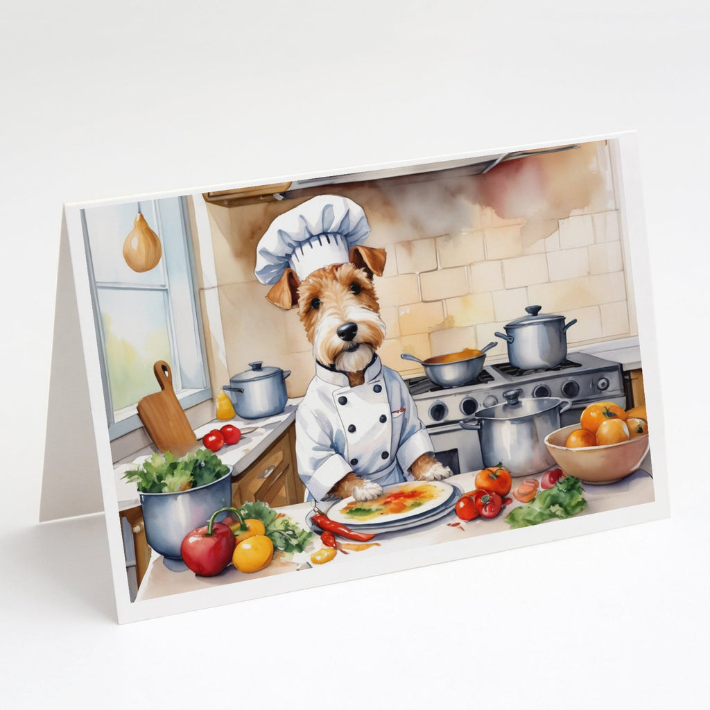Fox Terrier The Chef Greeting Cards Pack of 8 Blank Cards with Envelopes Whimsical A7 Size 5x7