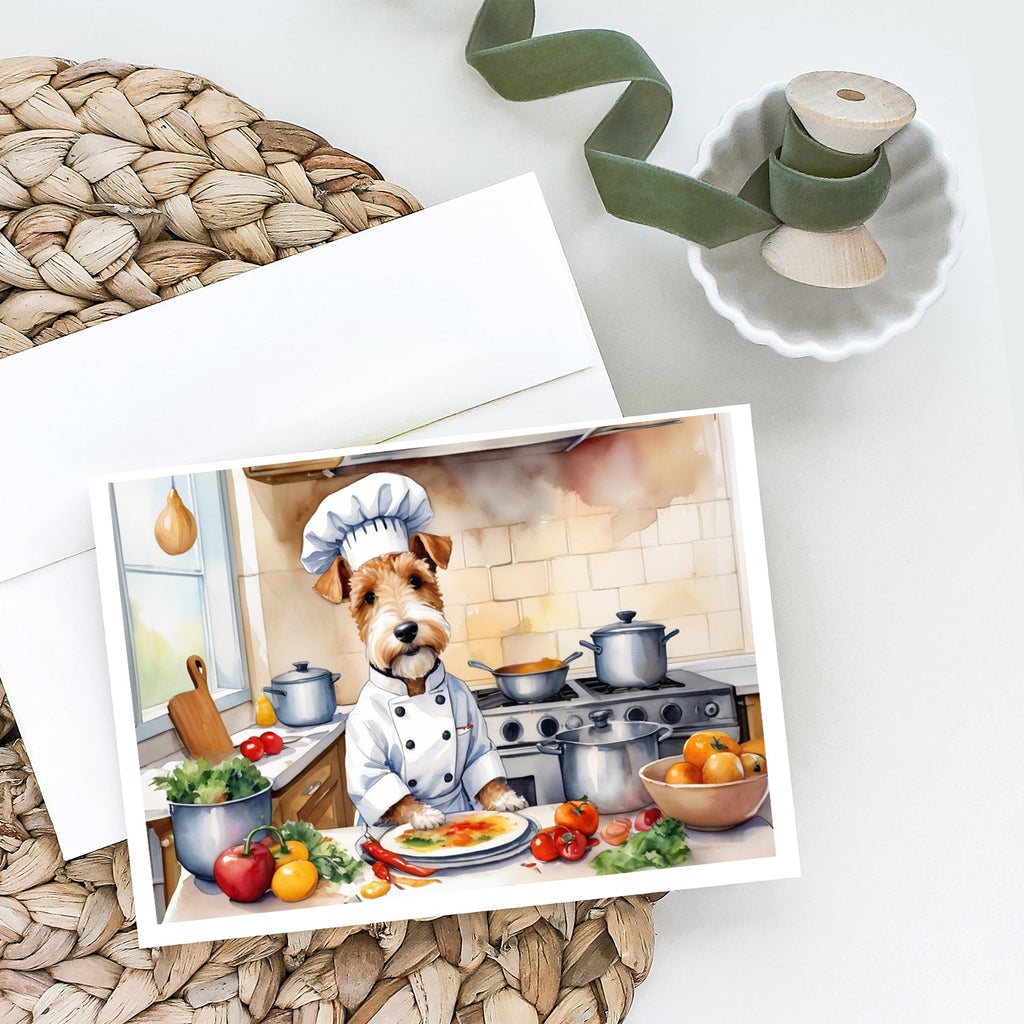 Fox Terrier The Chef Greeting Cards Pack of 8 Blank Cards with Envelopes Whimsical A7 Size 5x7