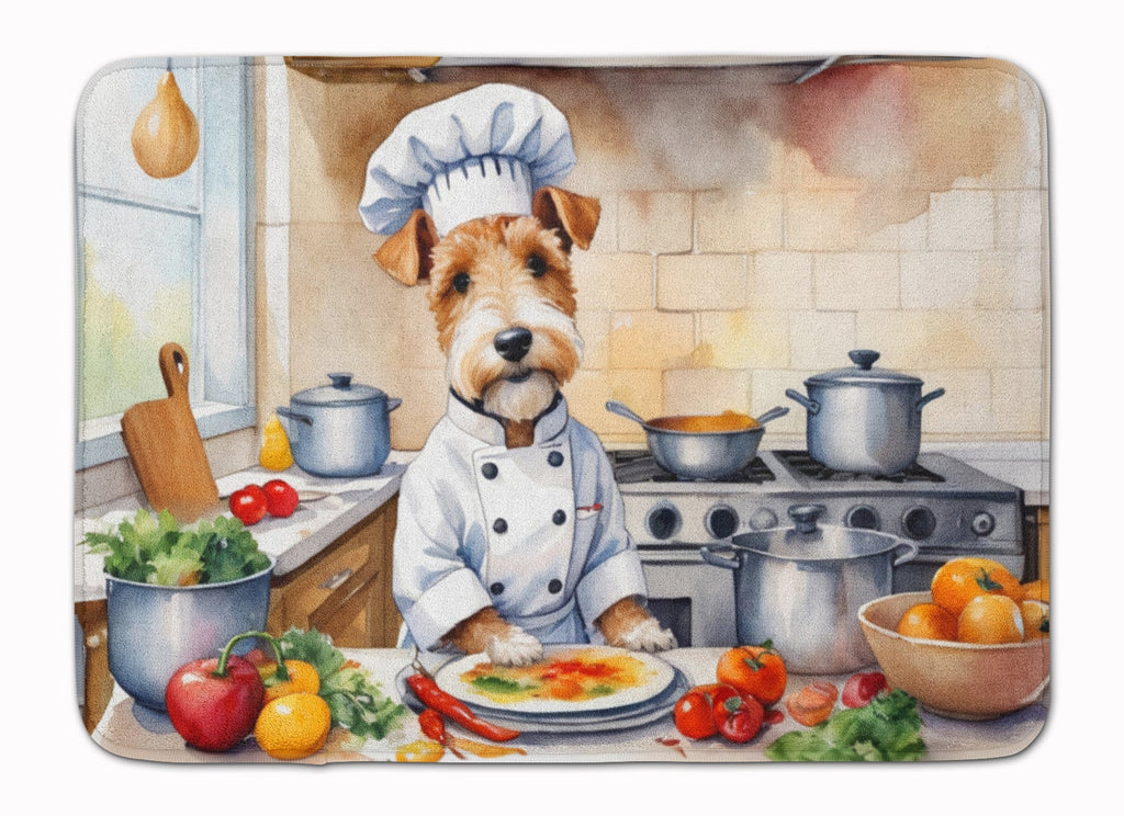 Fox Terrier The Chef Memory Foam Kitchen Mat Machine Washable Anti-Fatigue Cushion Comfort Bath or Kitchen Rug