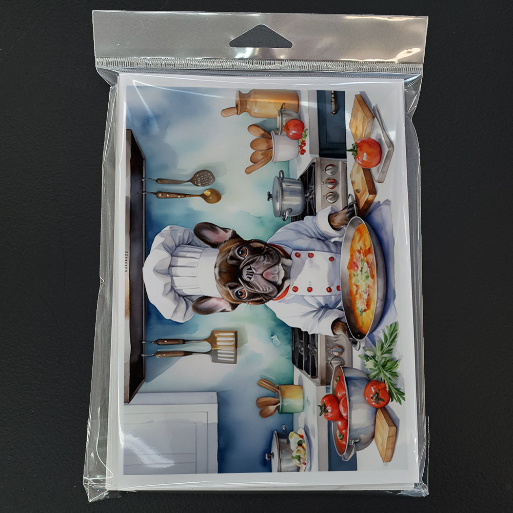 French Bulldog The Chef Greeting Cards Pack of 8 Blank Cards with Envelopes Whimsical A7 Size 5x7
