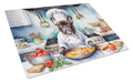 French Bulldog The Chef Cutting Board Tempered Glass Kitchen Cutting Surface, Heat Resistant Chopping, Non-Slip Feet, Food Prep & Serving