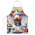 French Bulldog The Chef Apron Cooking Kitchen Server Baking Crafts Gardening for Adult Women Men, Unisex, Large, Multicolor