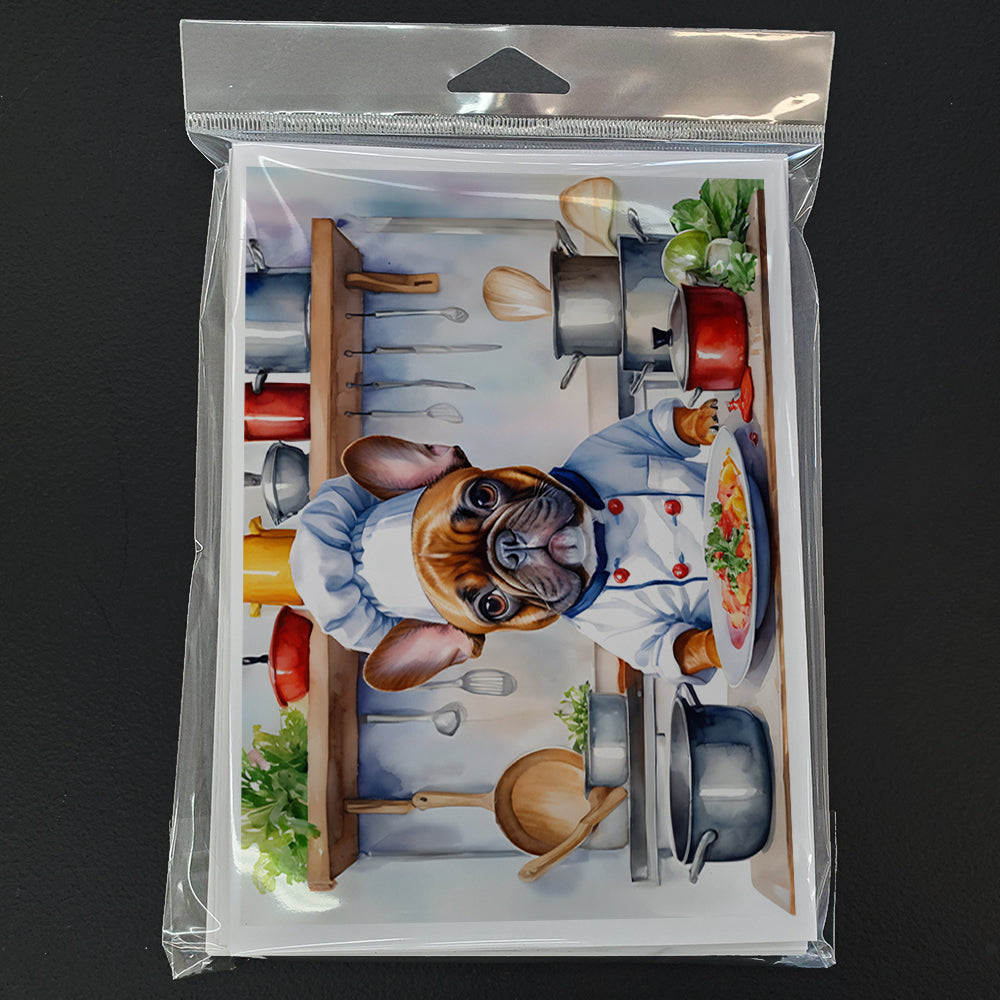 French Bulldog The Chef Greeting Cards Pack of 8 Blank Cards with Envelopes Whimsical A7 Size 5x7