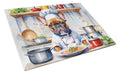 French Bulldog The Chef Cutting Board Tempered Glass Kitchen Cutting Surface, Heat Resistant Chopping, Non-Slip Feet, Food Prep & Serving