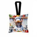 French Bulldog The Chef Hanging Square Fabric Ornament 3.5 × 3.5 Decorative Door-Knob & Tree Hanger, Soft Fabric