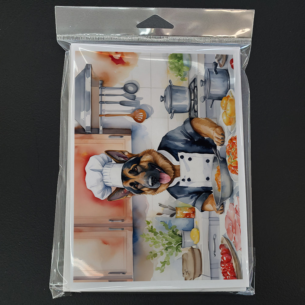 German Shepherd The Chef Greeting Cards Pack of 8 Blank Cards with Envelopes Whimsical A7 Size 5x7