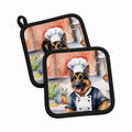German Shepherd The Chef Pot Holder Set of 2 Heat Resistant Quilted Hot Pads 7.5 x 7.5 Inch, Insulated Kitchen Trivets for Cooking & Baking