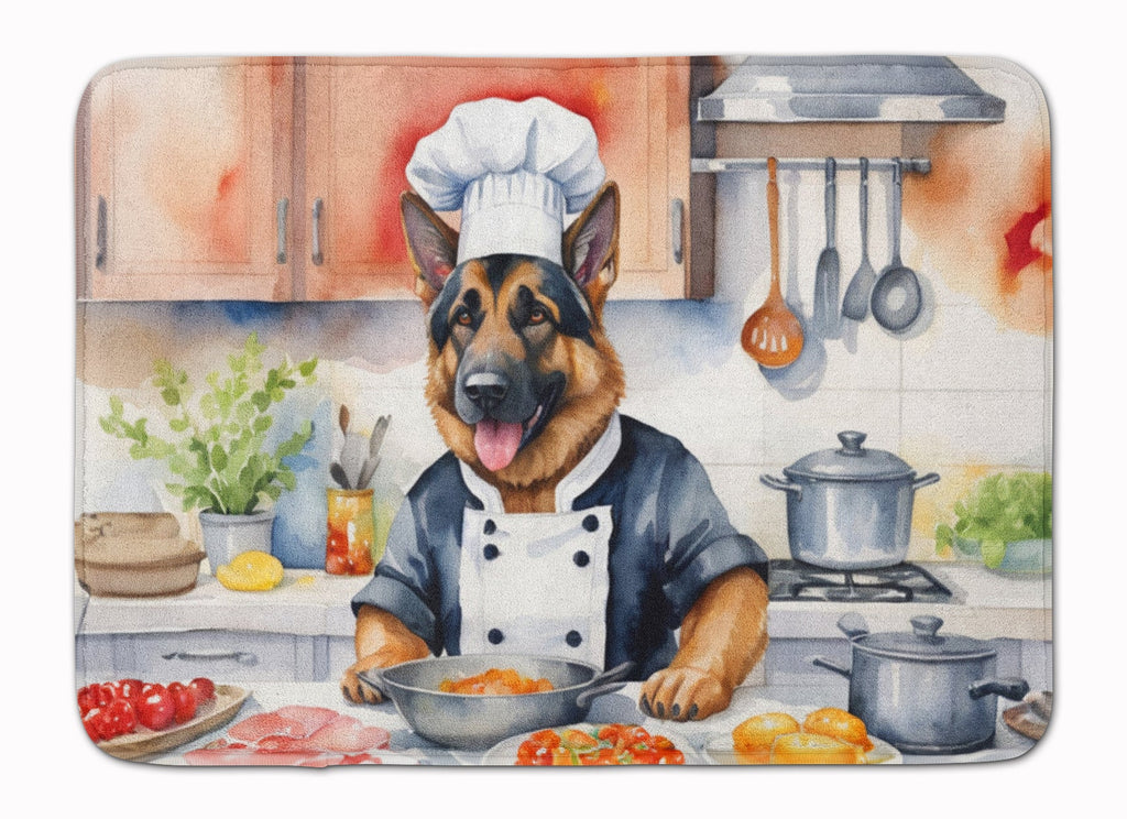 German Shepherd The Chef Memory Foam Kitchen Mat Machine Washable Anti-Fatigue Cushion Comfort Bath or Kitchen Rug