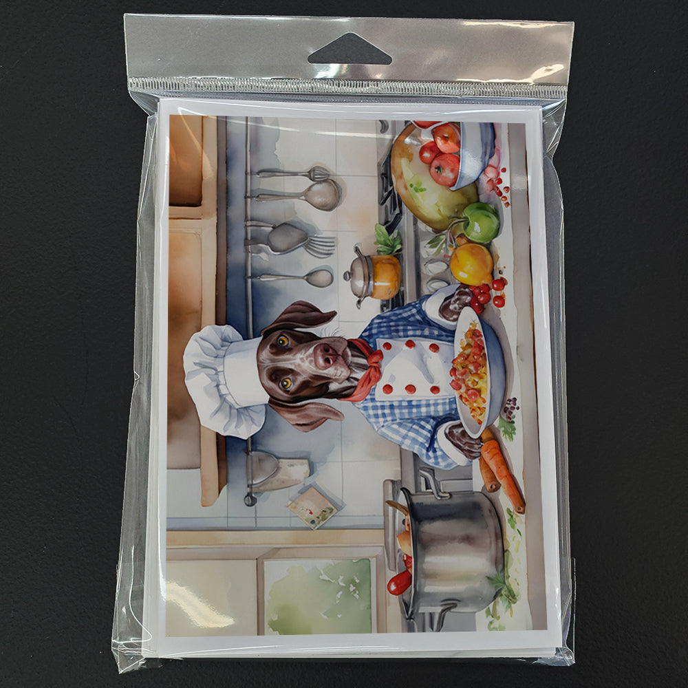 German Shorthaired Pointer The Chef Greeting Cards Pack of 8 Blank Cards with Envelopes Whimsical A7 Size 5x7