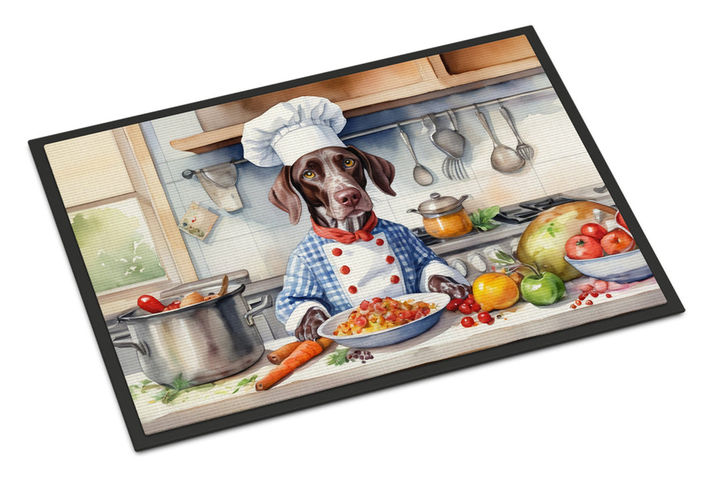 German Shorthaired Pointer The Chef Doormat Indoor Outdoor 24H X 36W Front Door Mat Rugs for Entryway, Non Slip Washable Low Pile,