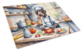 German Wirehaired Pointer The Chef Cutting Board Tempered Glass Kitchen Cutting Surface, Heat Resistant Chopping, Non-Slip Feet, Food Prep & Serving