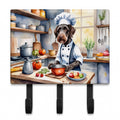 German Wirehaired Pointer The Chef Leash or Key Holder Wall Hooks, Coat Rack Wall Mount, for Hanging Keys, Towels, Aprons, Leashes