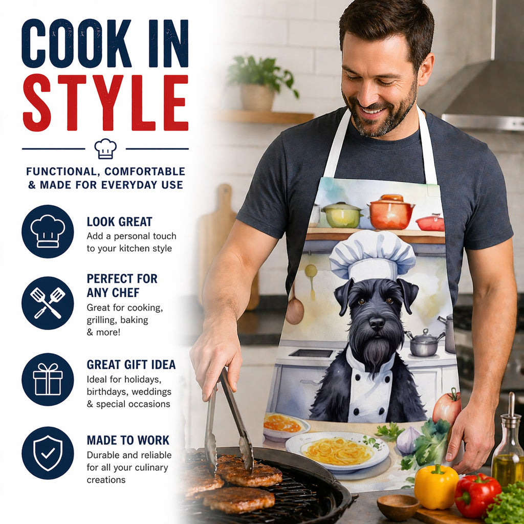 Giant Schnauzer The Chef Apron Cooking Kitchen Server Baking Crafts Gardening for Adult Women Men, Unisex, Large, Multicolor