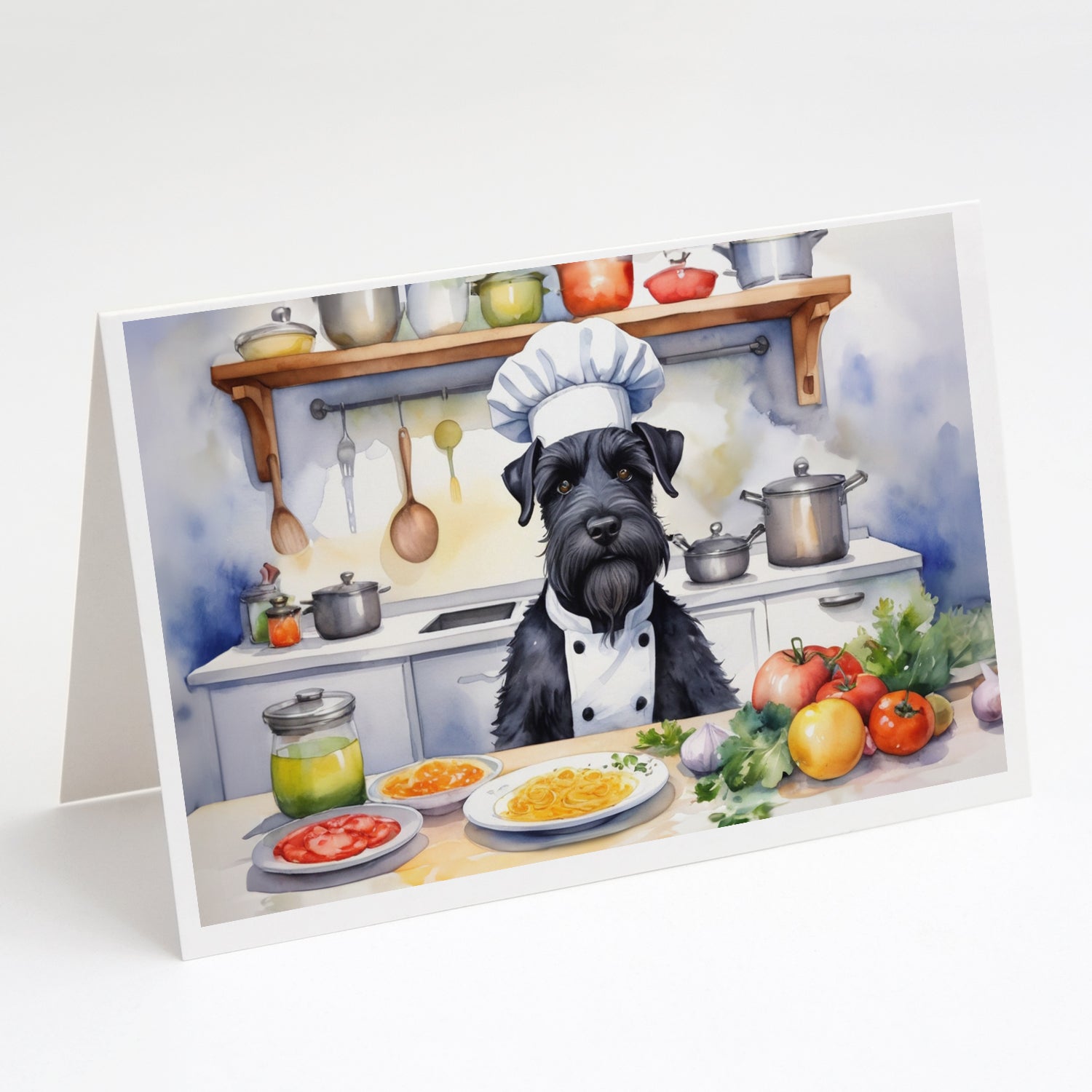 Giant Schnauzer The Chef Greeting Cards Pack of 8 Blank Cards with Envelopes Whimsical A7 Size 5x7